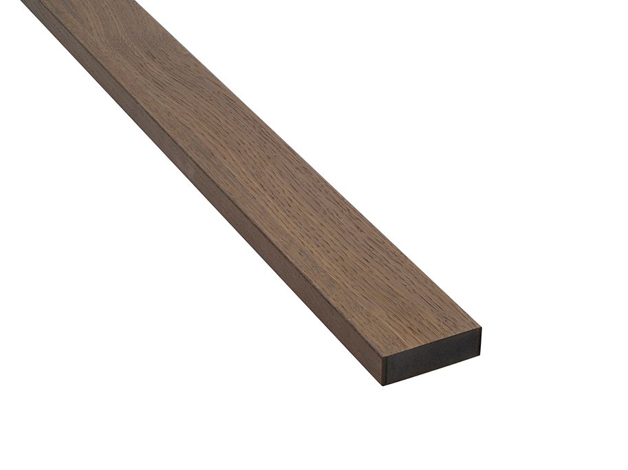 Afslutningsliste til akustikpanel - Ubehandlet Røget Eg - Sort MDF - 65 mm - 2400 mm